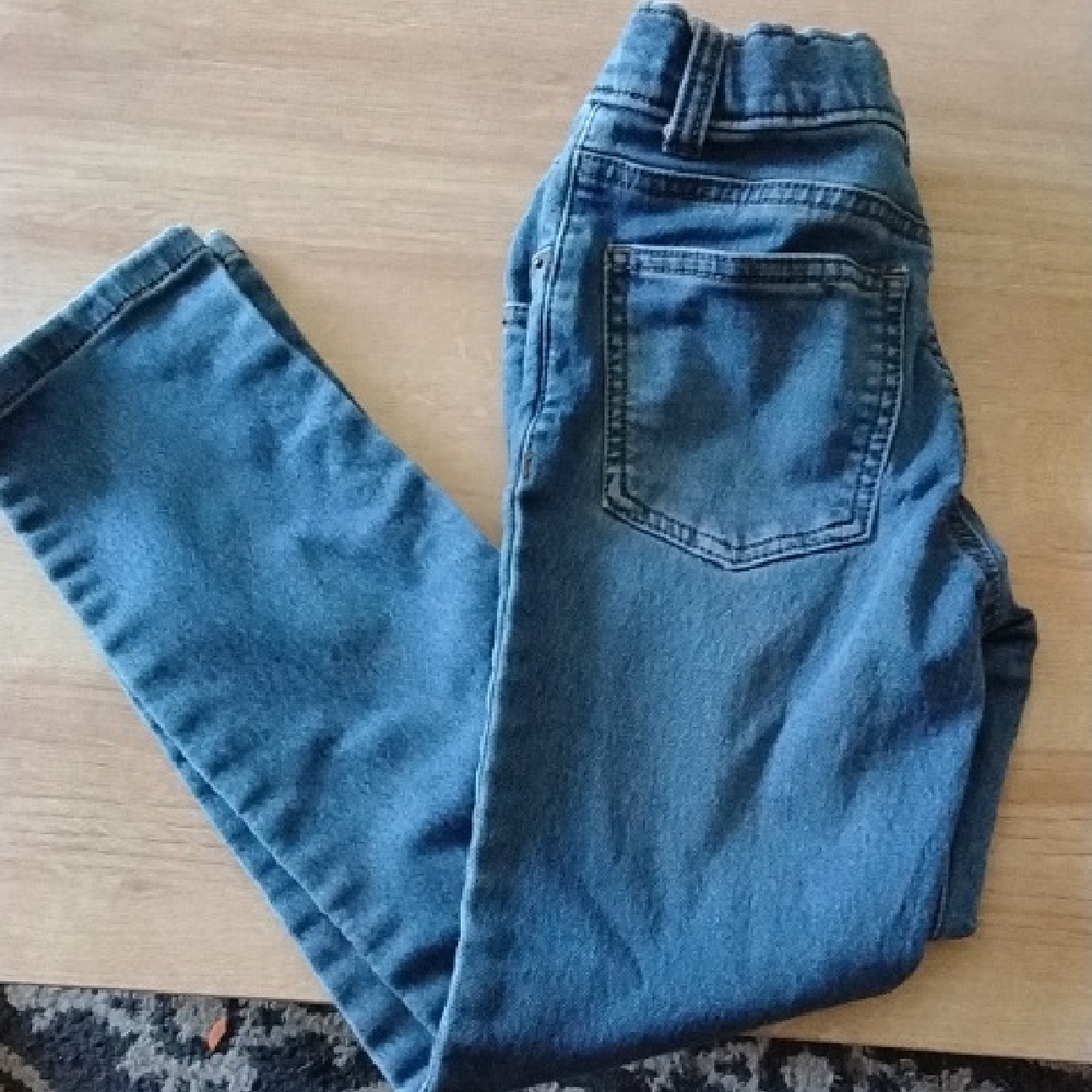 Blue Denim Straight Leg Jeans